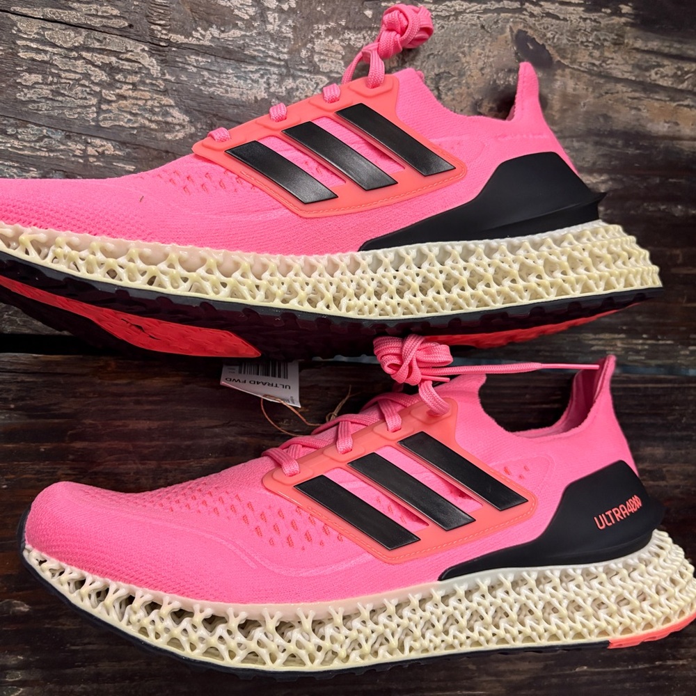 Adidas Ultra 4D Pink Black Women 11 Mens 10 100% Authentic - Picture 7 of 9